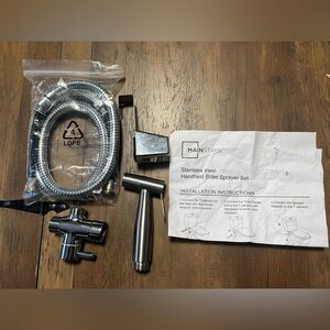 Mainstays Stainless Steel Chrome Handheld Bidet Sprayer Set